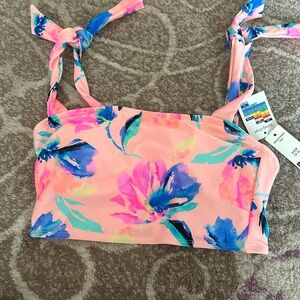 Swim Top with palm leaves